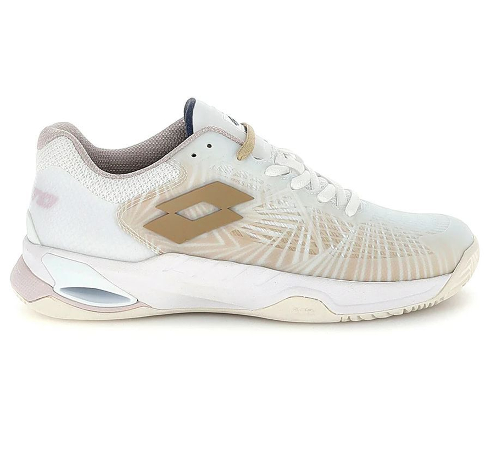Женские Кроссовки теннисные Lotto Mirage 100 II Clay - all white/warm taupe
