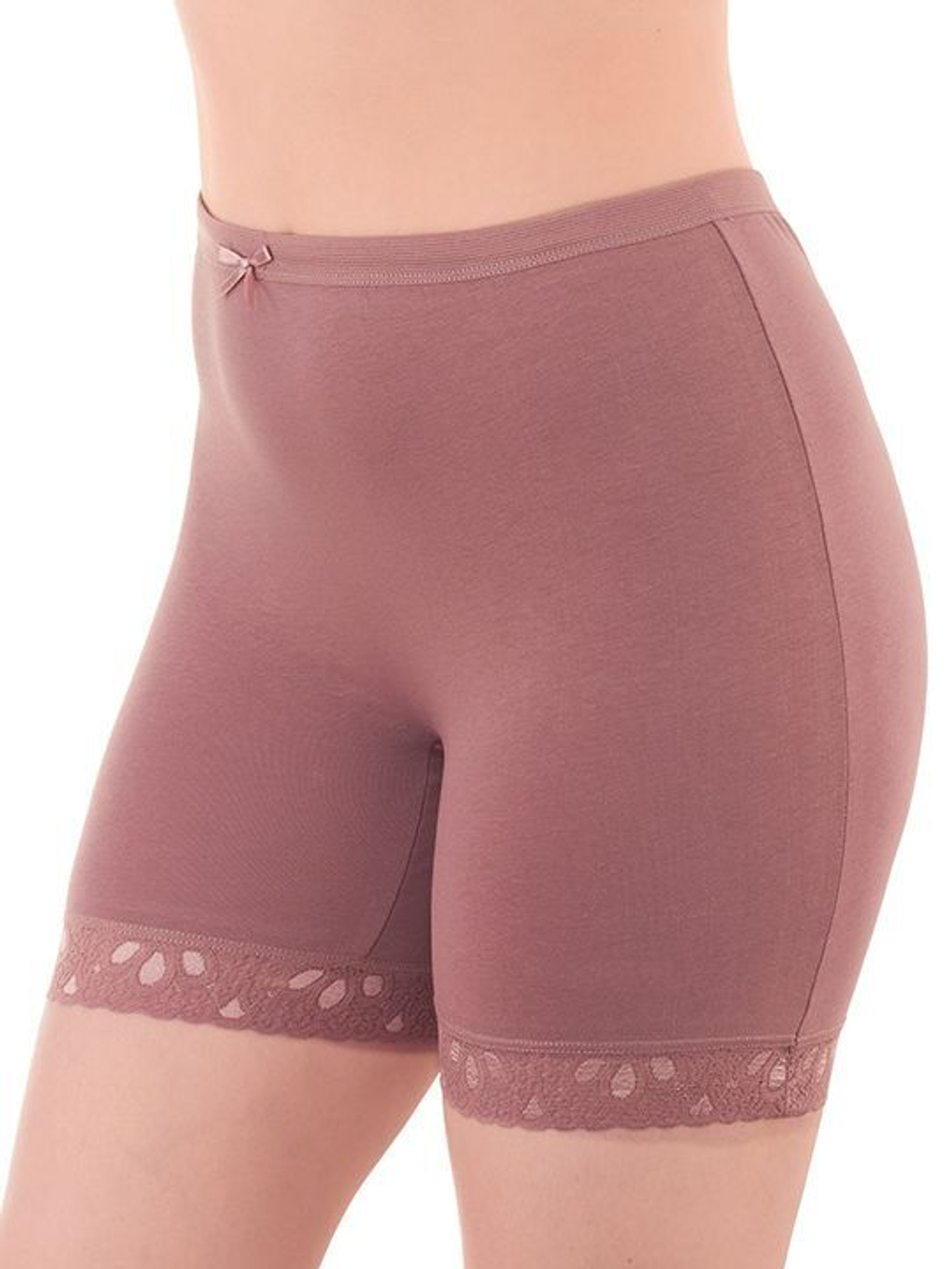 Панталоны из хлопка с эластичным кружевом по ноге (Размер: 4X) (Цвет: бежевый)