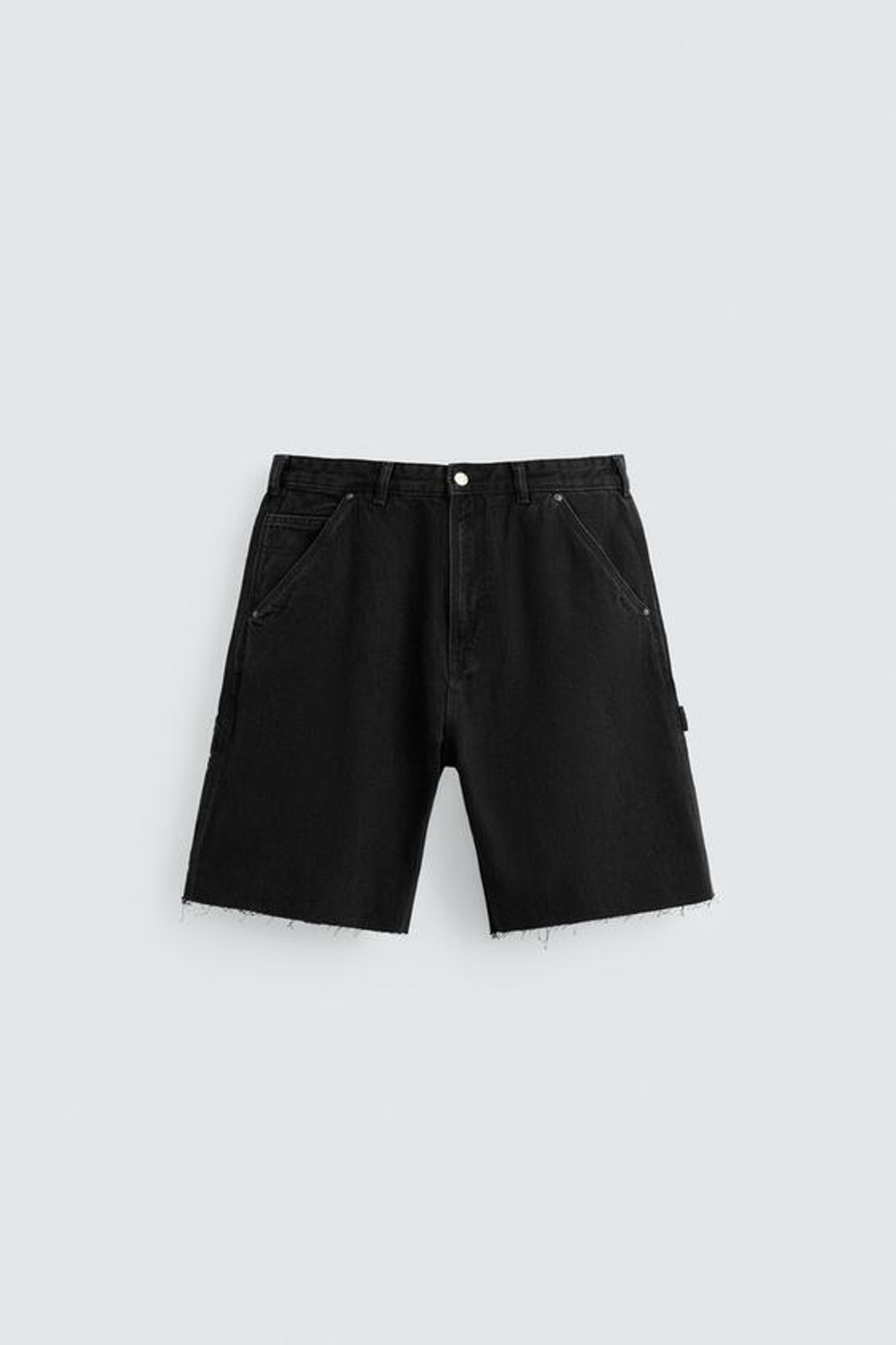 ZARA ДЖИНСОВЫЕ ШОРТЫ, ЧЕРНЫЙ