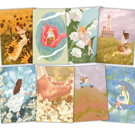 Ты и цветы. 8 открыток