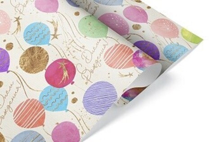 Упаковочная бумага 80гр (0,7*1 м) Праздничные шарики