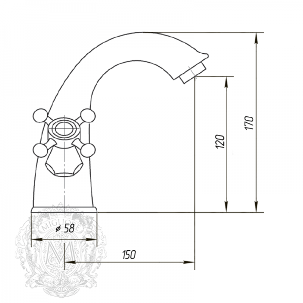 Смеситель для раковины  Migliore Prestige ML.PRS-734 схема