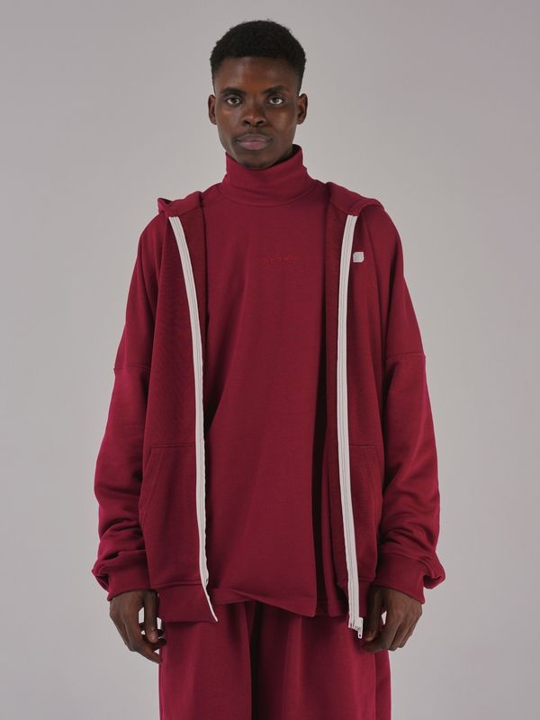 Лонгслив High Neck Logo Beaujolais бордовый - фото 2