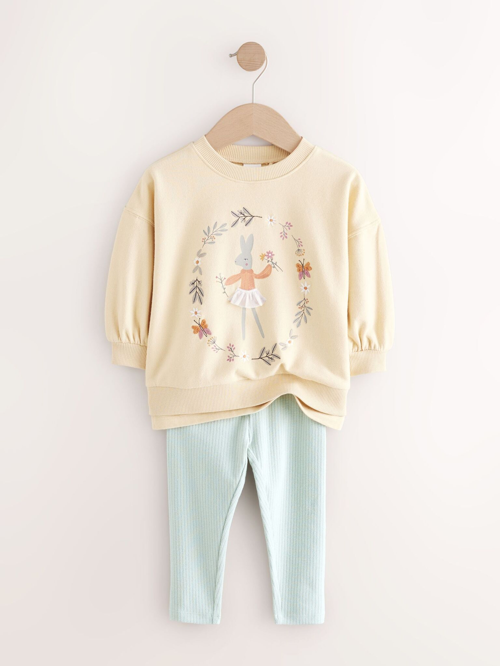 Толстовка и легинсы в комплекте для девочки Next E51-358, Светло-желтый, Мятный