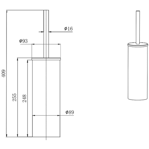 Ершик для унитаза Aquatek AQ4011MB Черный матовый