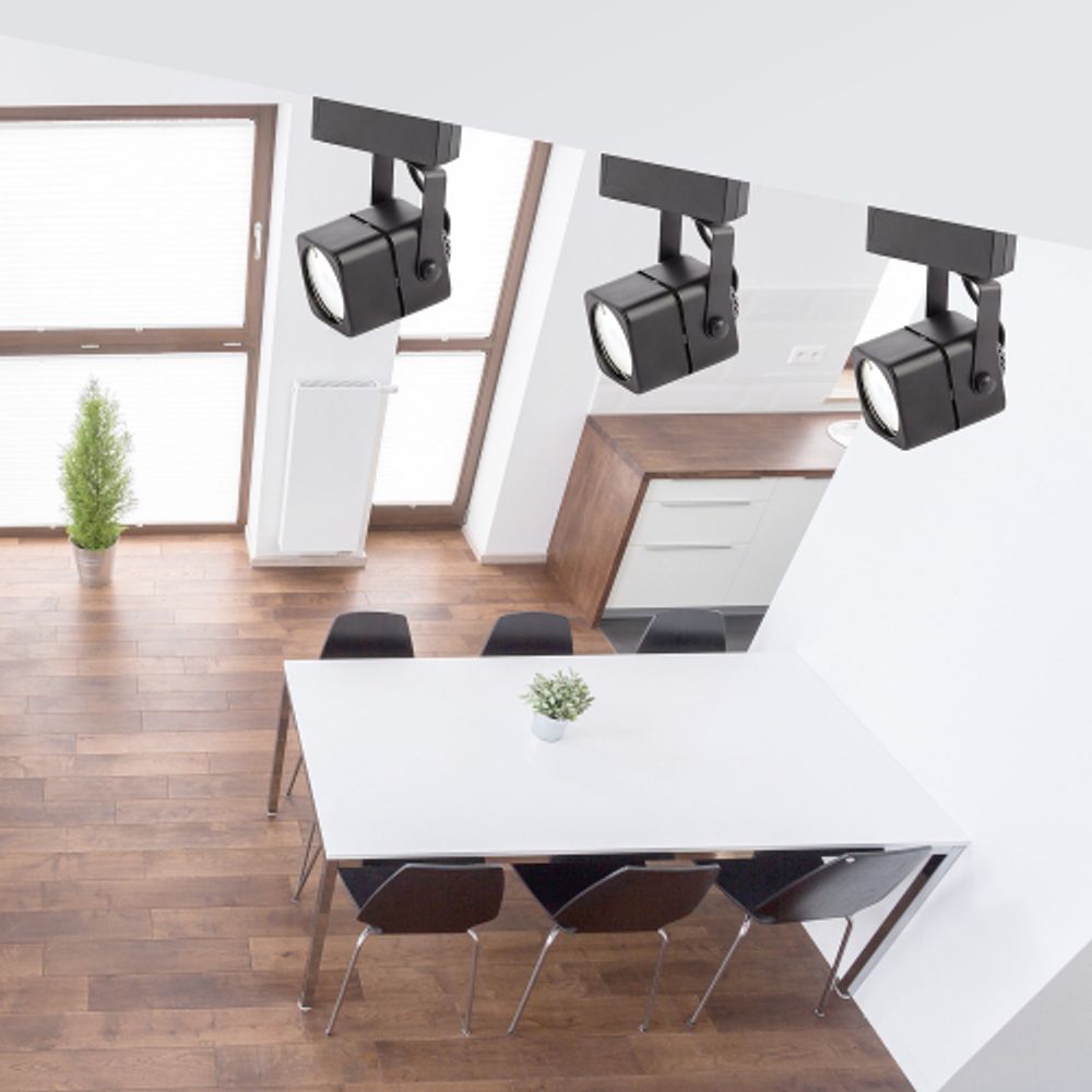 Трековый светильник однофазный ЭРА TR10-GU10 BK под лампу MR16 черный | Однофазные светильники под лампу