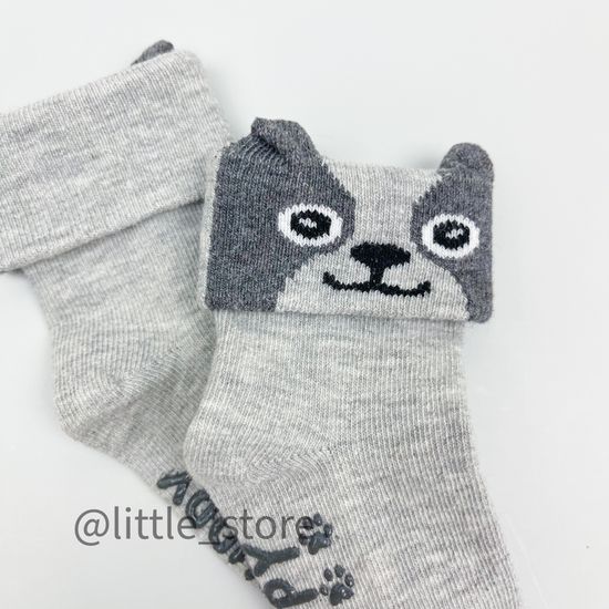 Носочки хлопковые "Puppy" со стопорами, Серый