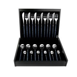 Набор столовых приборов на 6 персон 24 предмета Cutipol Mio matte blue в подарочной упаковке