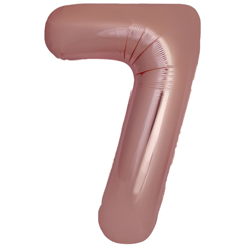 Шар фольгированный Цифра 7 101 см (Розовое Золото)