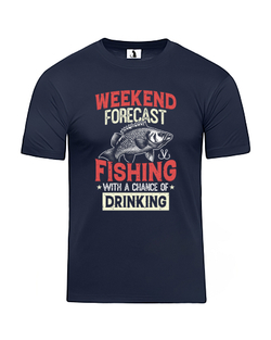 Футболка про рыбалку Weekend Fishing прямая темно-синяя