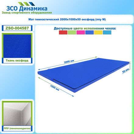 Мат гимнастический 2000х1000х50 оксфорд (ппу М)
