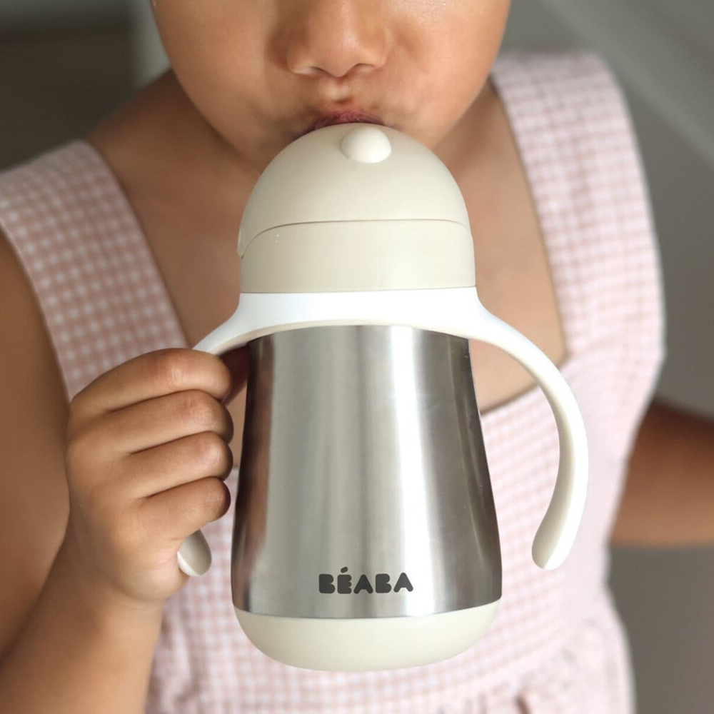 Поильник термос с трубочкой BEABA 250 мл бежевый