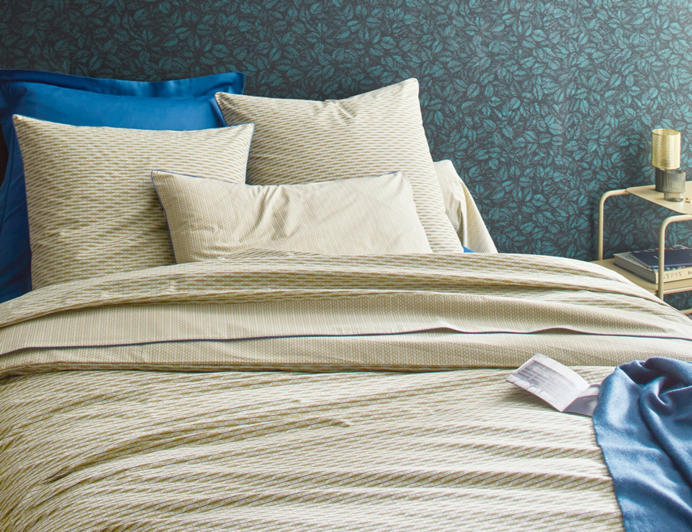 Постельное белье 2 спальное евро Blanc des Vosges Rytme Mastic