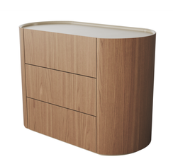 Комод Lagom 3 ящика ширина 100 см (натуральный дуб, молочный)