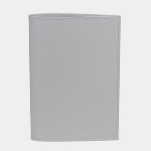 Обложка для паспорта из натуральной кожи теленка, серого цвета