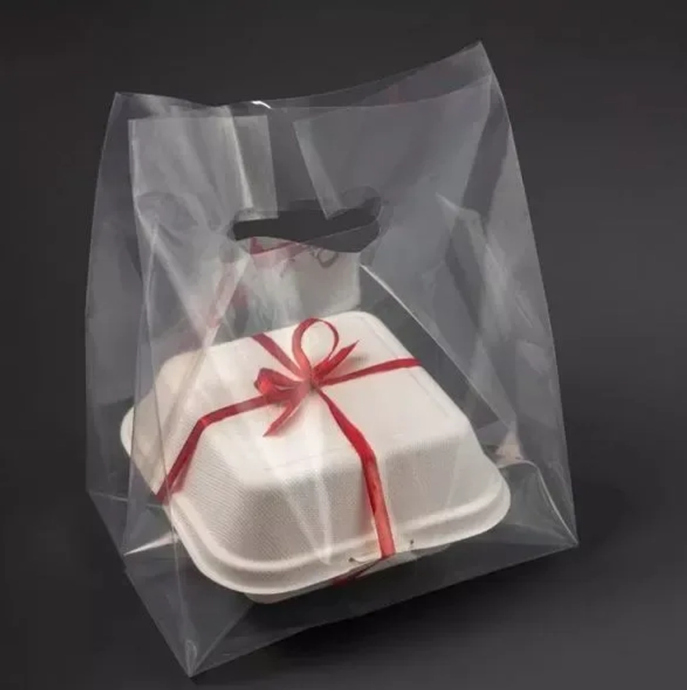 Пакет под кулич/торт/бенто с вырубной ручкой. (Дно 17х17см)