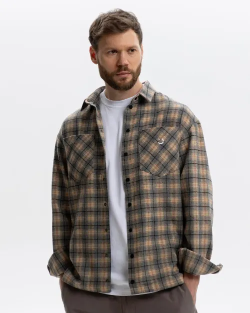 Рубашка Outerkit Timber серый/бежевый