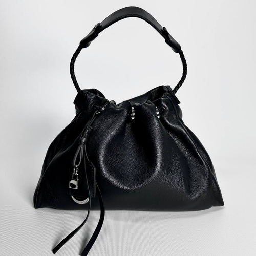 Женская сумка-кисет черного цвета