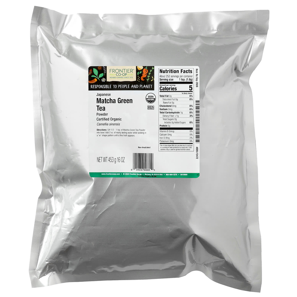 Frontier Co-op, Japanese, Matcha Green Tea Powder, 16 oz (453 g)
