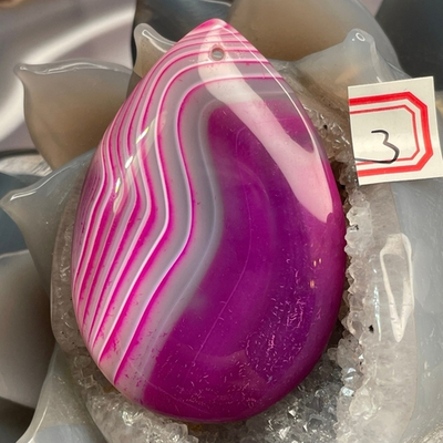 37525 Агат цветной тон. Кулон Капля 55-60мм