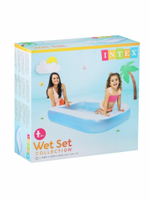 Бассейн надувной Intex 57403 Rectangular Pool 166х100х28 см / Прямоугольный многосекционный бассейн Интекс с надувным дном для дачи