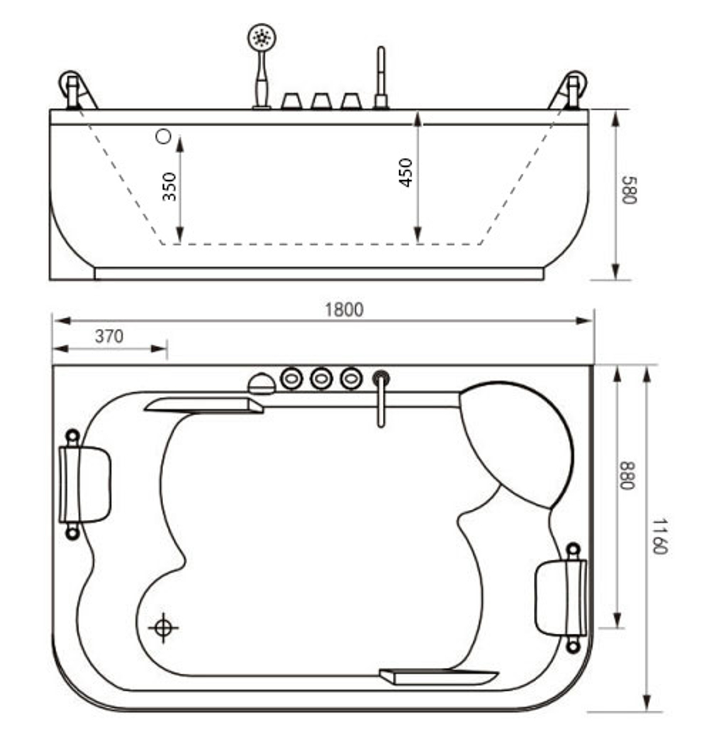 Акриловая ванна Gemy G9085 B R