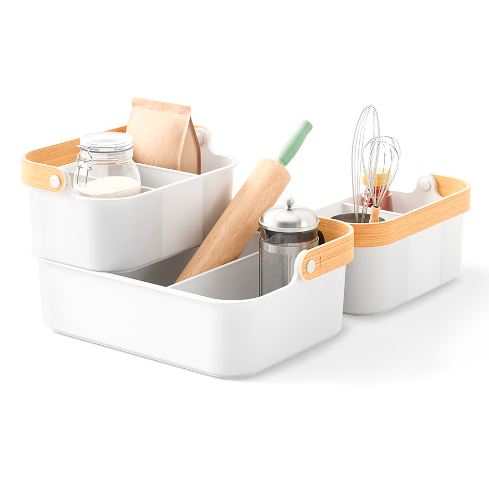 Органайзер bellwood, 28х13 см, белый/натуральное дерево