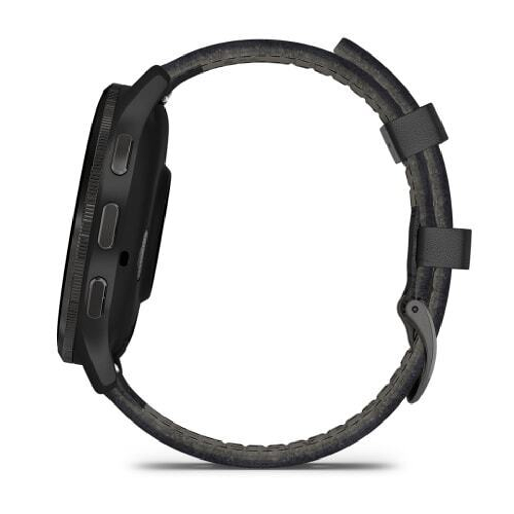Умные часы Garmin Venu 3 черные с серым безелем и кожаным ремешком
