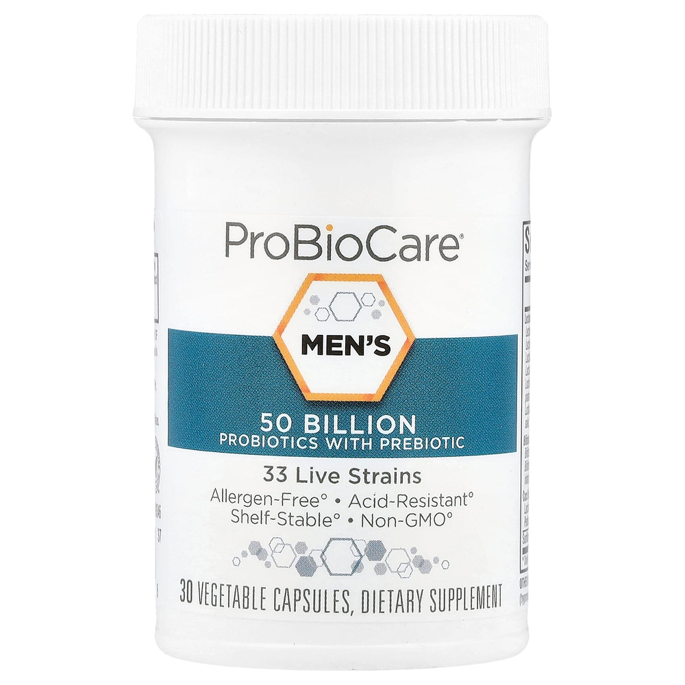 ProBioCare, пробиотики с пребиотиками для мужчин, 50 млрд, 30 растительных капсул