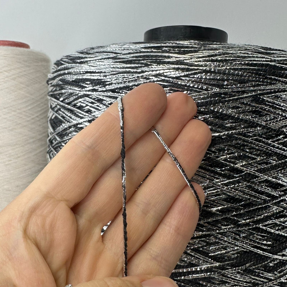 WOOL REFLEX - Luxury Production by Ri.Go.; 87% меринос, 13% фольга; 160м/100гр; col. 6667, цвет: графитовый, фольга серебро. S507