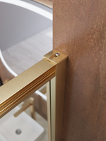 Душевой уголок Cezares LUX-AH-FS-11-120/90-C-BORO, 120х90х195, профиль брашированное золото, прозрачное стекло