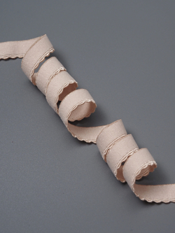 Резинка отделочная ажурная цвет серебристый пион ширина 10 мм с учетом фестона