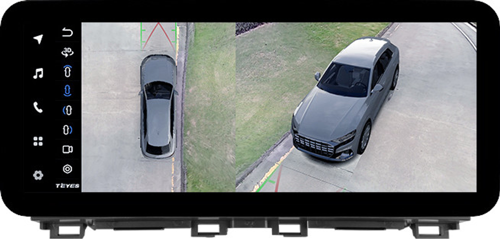Магнитола для Mazda CX-4 2016-2024 (ШГУ цветной) - Teyes LUX ONE 360 монитор 12.3" 2K QLED на Android 10, 6/128Гб, CarPlay, 4G SIM-слот, 4 камеры в комплекте