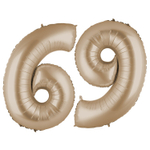 Шар фольгированный Цифра 6 101 см (Бежевый)