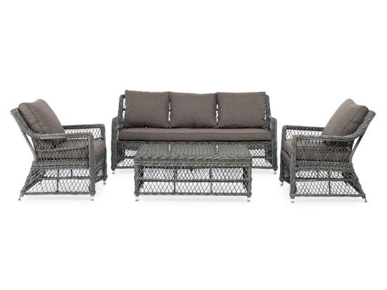 "Гранд Латте" лаунж-зона из искусственного ротанга, цвет графит