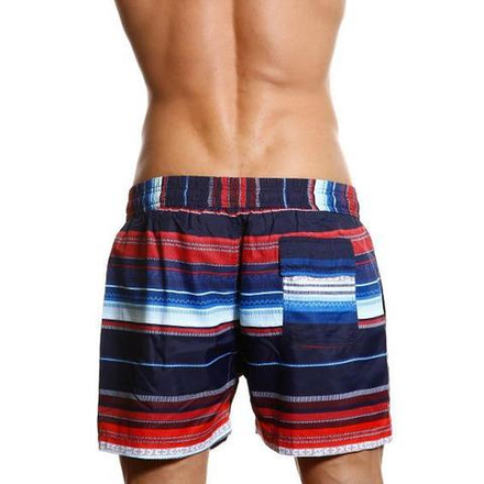 Мужские пляжные шорты Super Dy красно-синею в полоску
