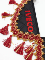 Вымпел тройной IVECO (экокожа, черный с красными кисточками)