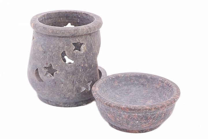 Подсвечник каменный (агальматолит) звезды, полумесяц