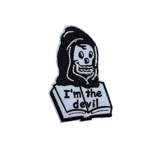 Нашивка термоаппликация на одежду и на рюкзак. I am Devil. Скелет