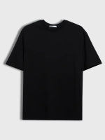 Черная мужская летняя повседневная однотонная хлопок