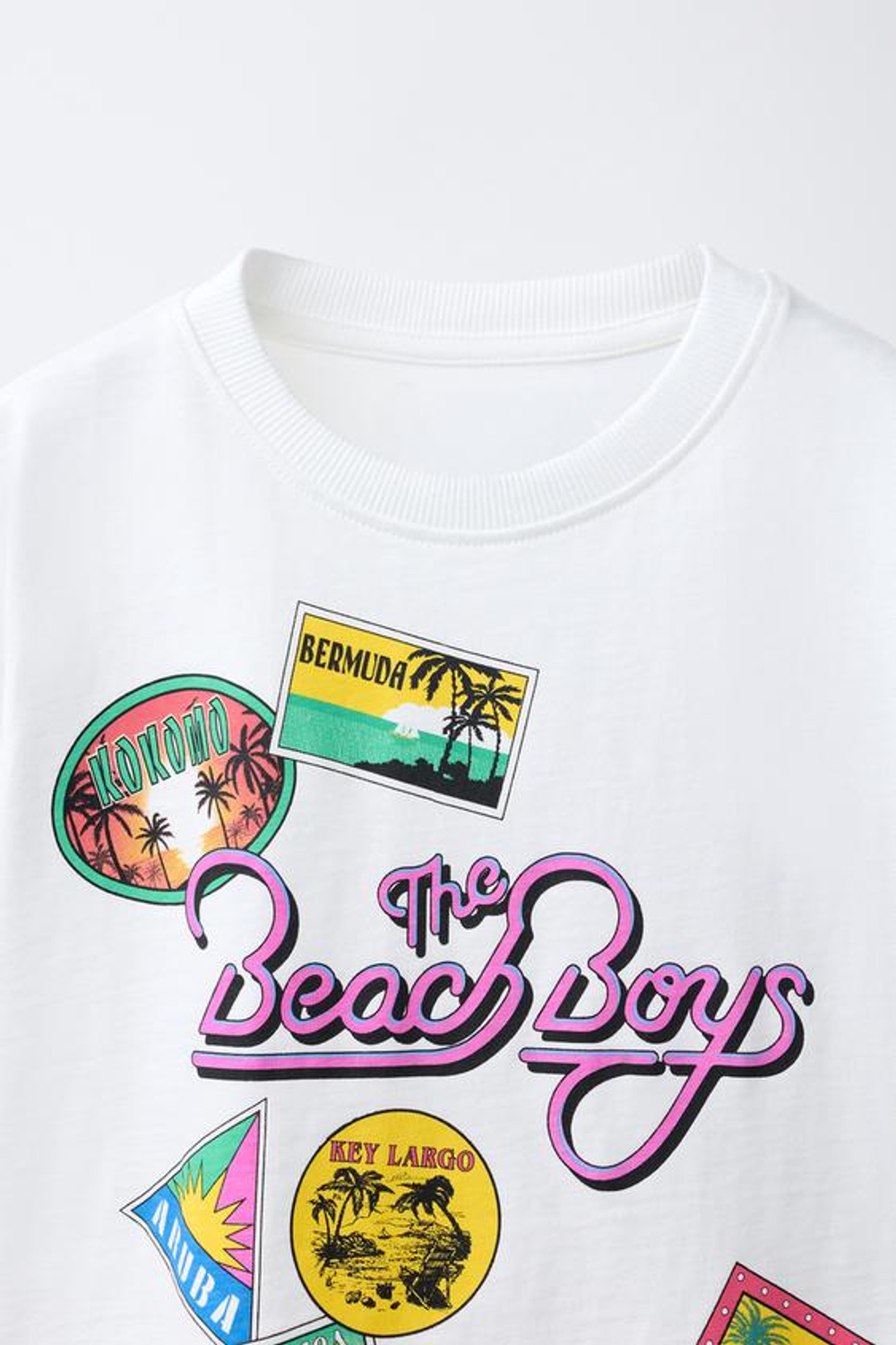 ZARA ФУТБОЛКА С ПРИНТОМ, БЕЛЫЙ