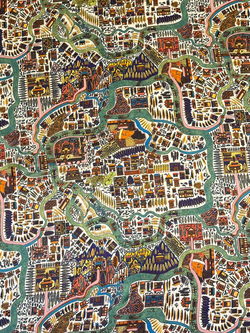 Шелк Liberty разноцветный с картой "Pattern Map"