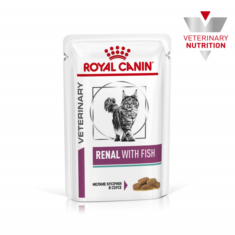 Royal Canin Renal with Fish Ренал с рыбой Корм влажный диета для кошек поддержание функции почек соус 85г