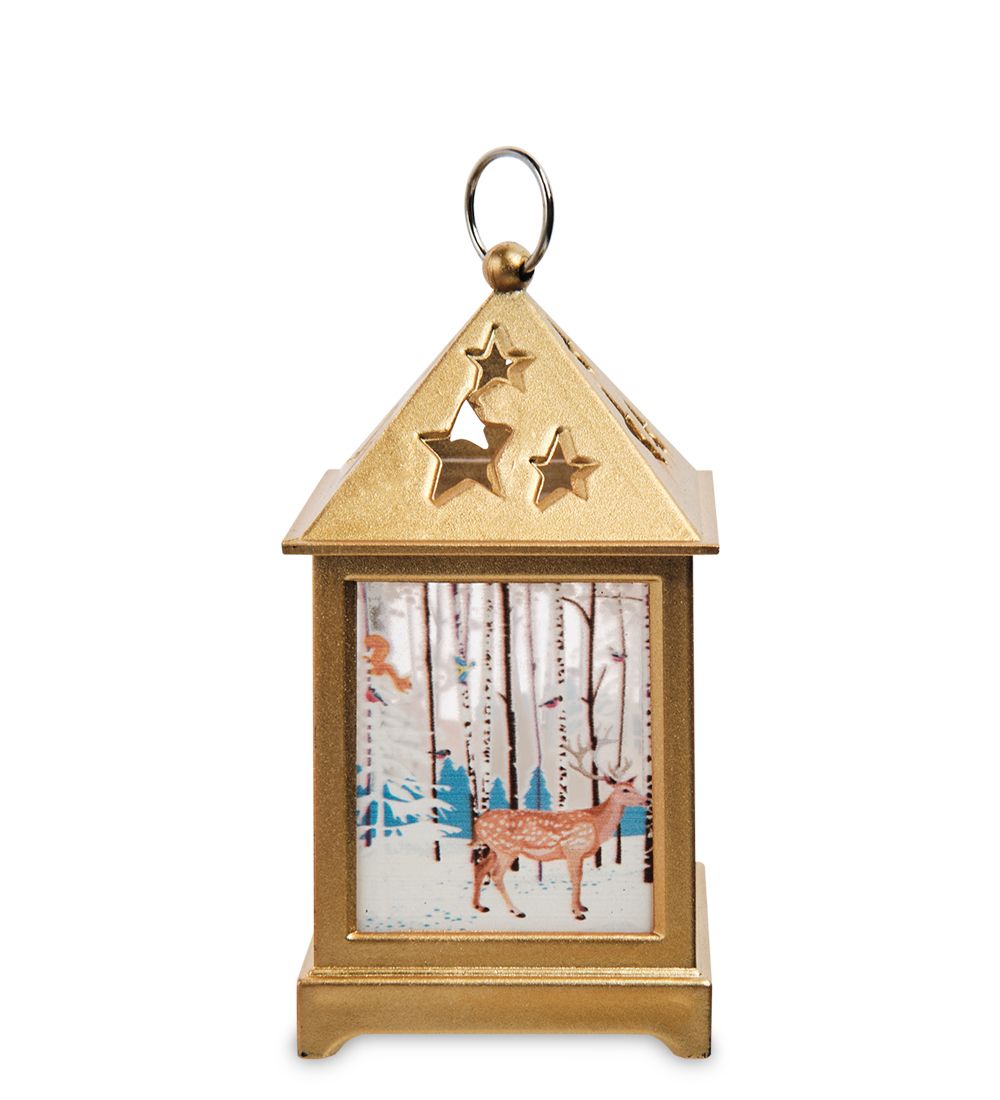 XM-836/3 Новогодний фонарь с подсветкой золотой