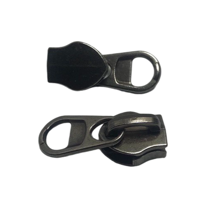 Бегунок спираль №10 галантерейный, темный никель обратный