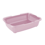 Туалет для кошек большой с сеткой пепельно-розовый