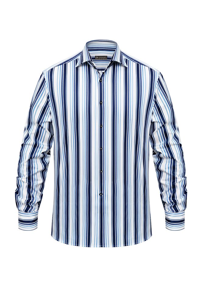 Рубашка сиреневая фактурная в полоску