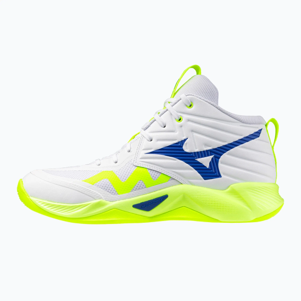 Кроссовки волейбольные Mizuno Wave Momentum Pro Mid white/lightning yellow/dazzling blue