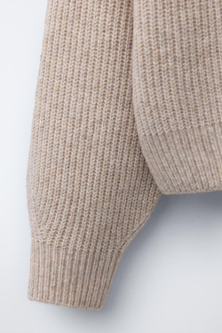 ZARA СВИТЕР В РУБЧИК, РЫЖЕВАТО-КОРИЧНЕВЫЙ