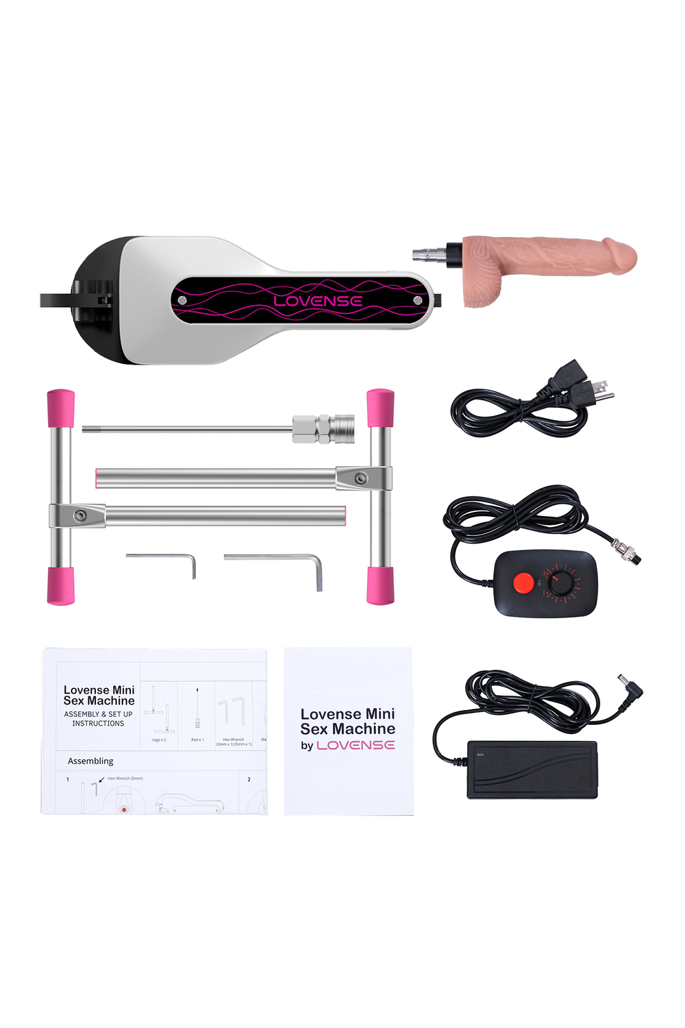 Секс-машина SM Mini Lovense, металл, белый, 31.6 см